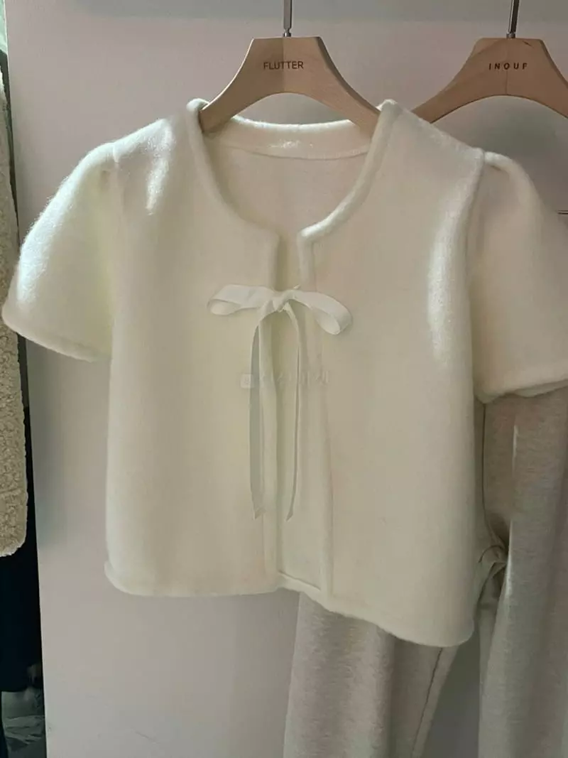 Flutter - Korean Women Fashion - #romanticstyle - Ribbon Cardigan - 12