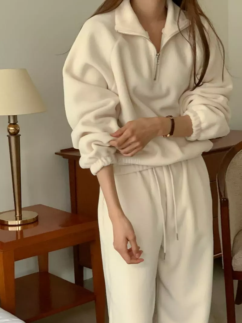 Flutter - Korean Women Fashion - #romanticstyle - Fleece Zip-up - 3