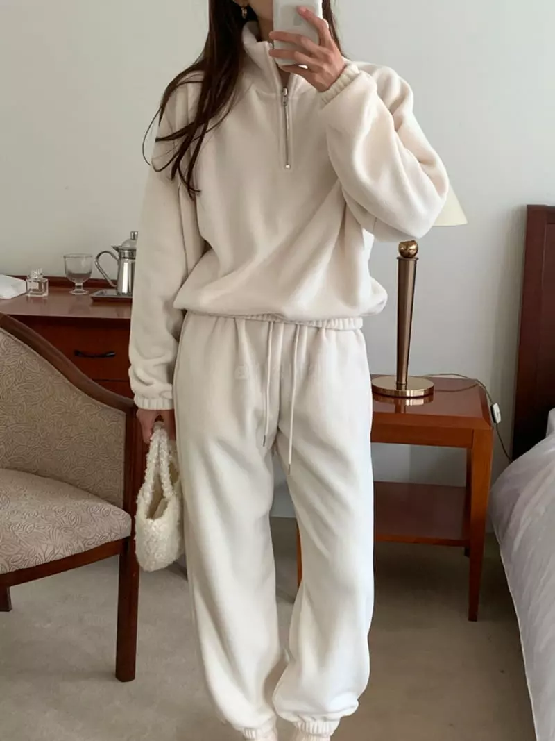 Flutter - Korean Women Fashion - #romanticstyle - Fleece Zip-up - 4