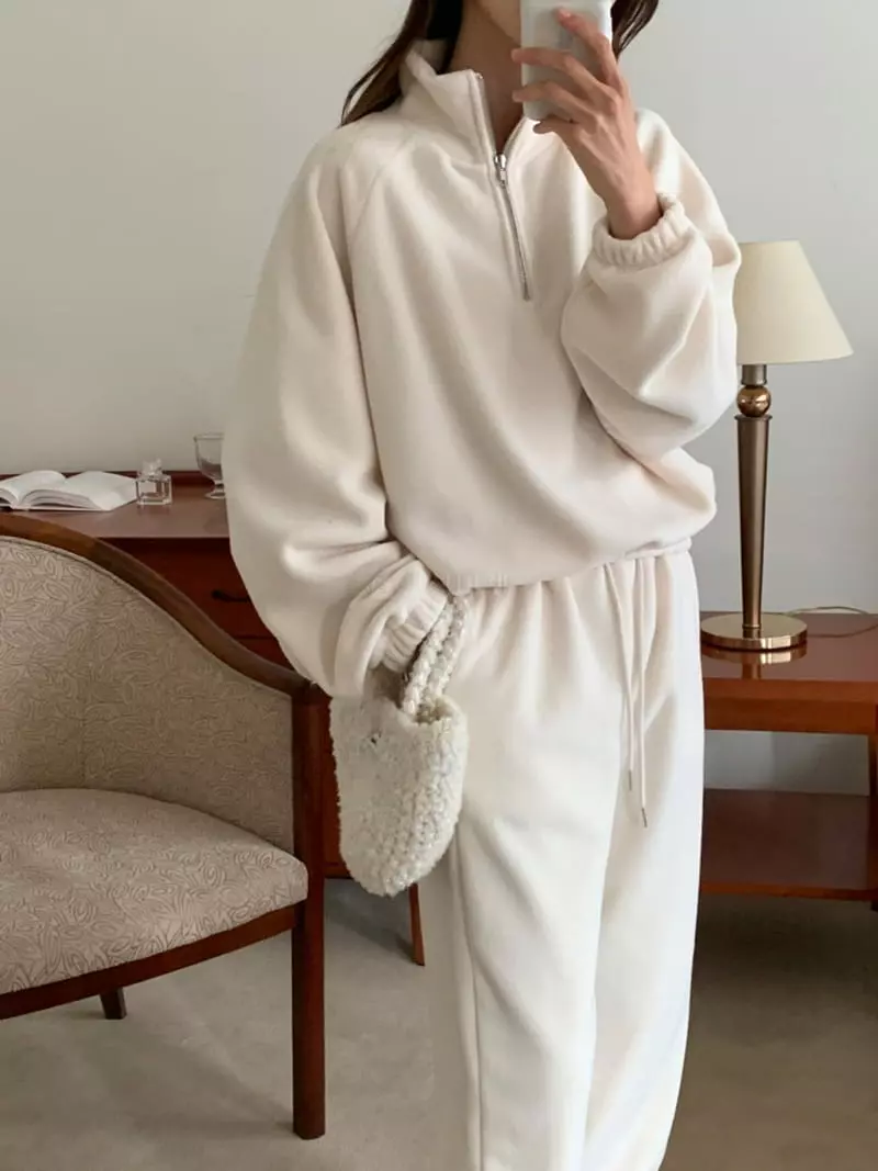 Flutter - Korean Women Fashion - #thelittlethings - Fleece Zip-up - 6