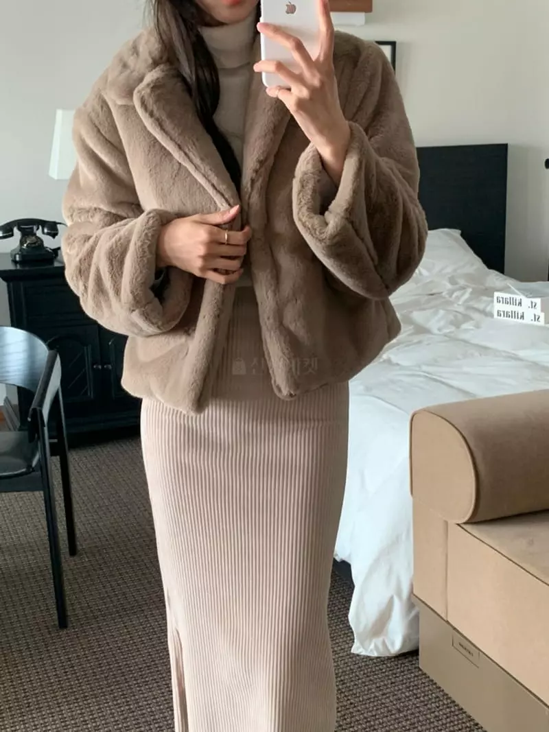 Flutter - Korean Women Fashion - #vintagekidsstyle - Mink Jacket - 10