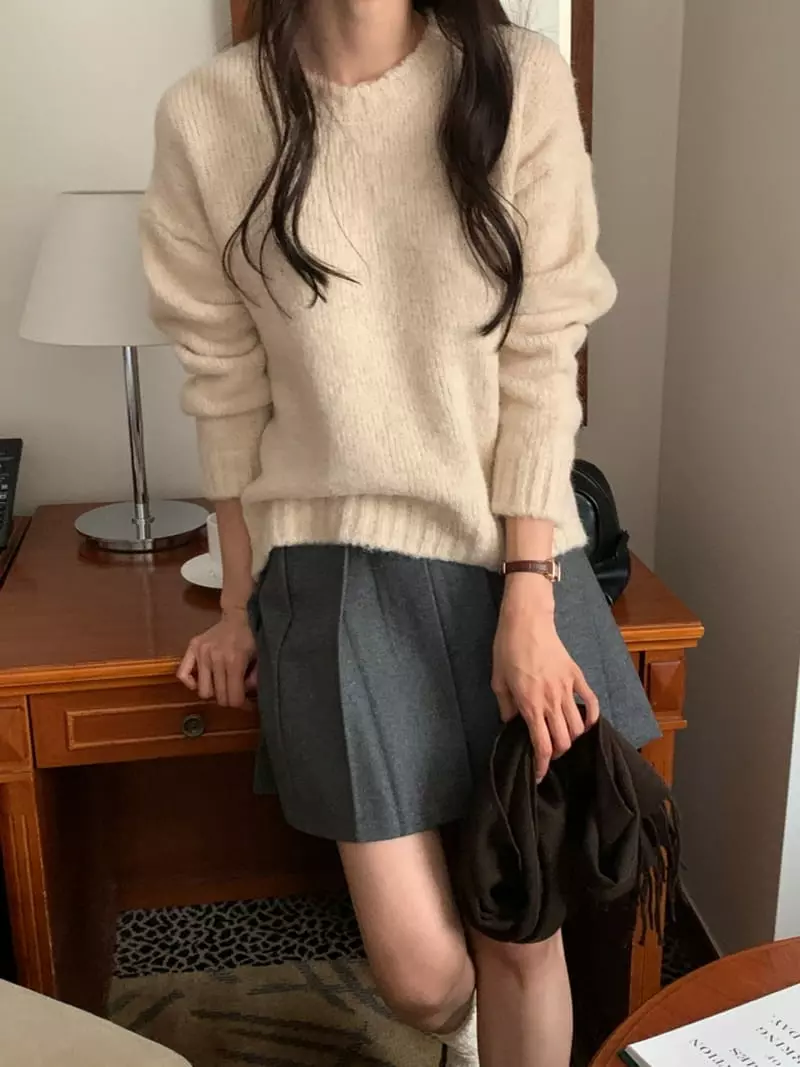 Flutter - Korean Women Fashion - #womensfashion - Pomps Knit Tee - 5