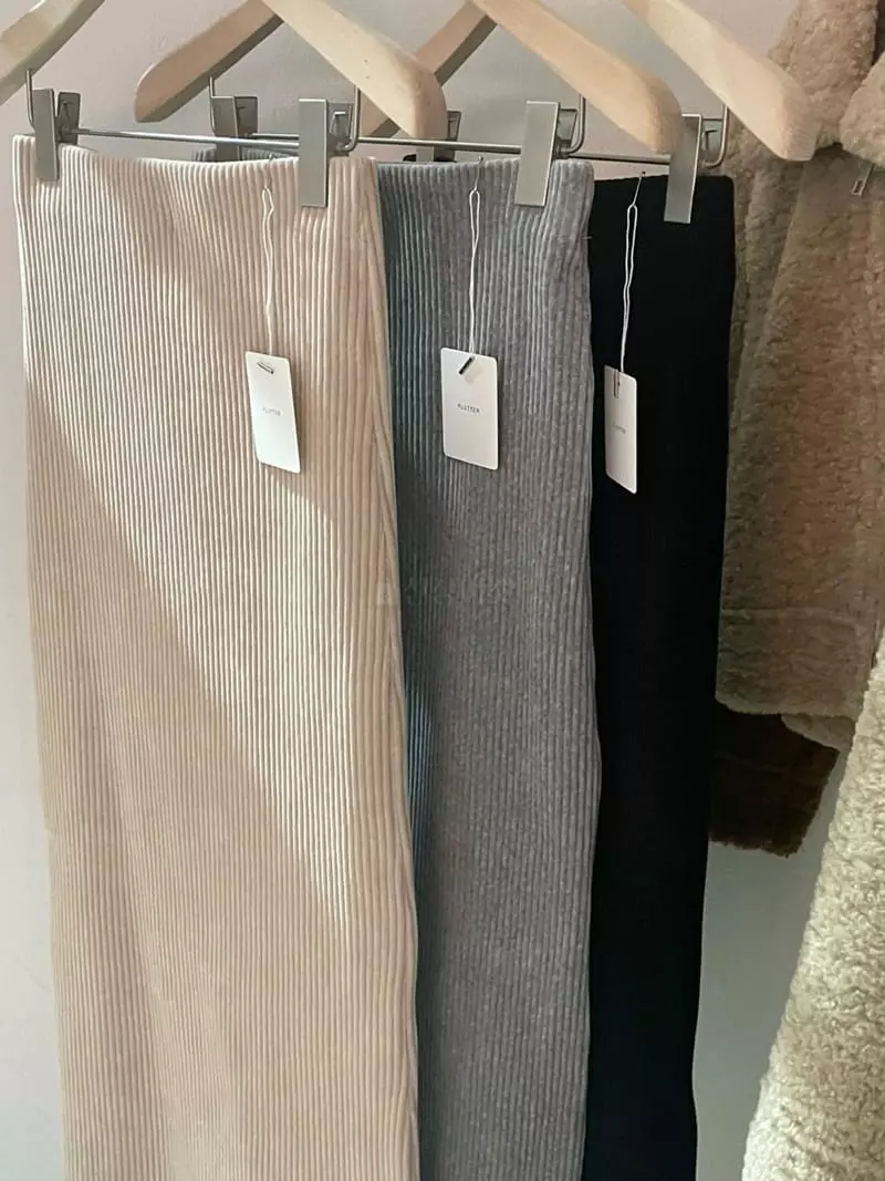 Flutter - Korean Women Fashion - #womensfashion - Veloure Rib Skirt - 2
