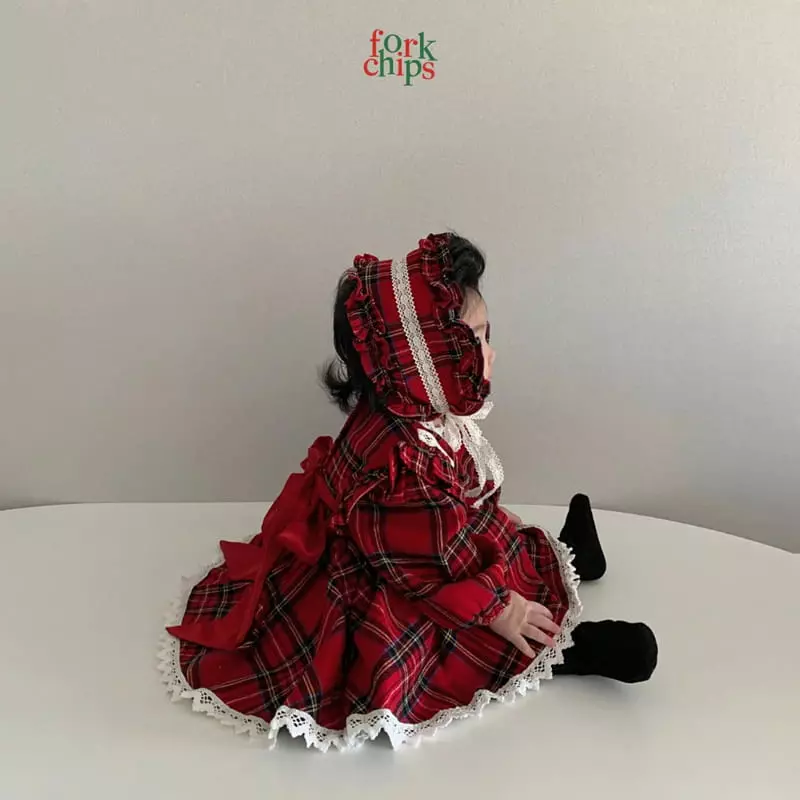Fork Chips - Korean Baby Fashion - #babyboutiqueclothing - Check Frill Hairband - 12