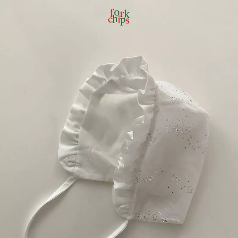 Fork Chips - Korean Baby Fashion - #onlinebabyboutique - Snow Frill Bonnet - 6