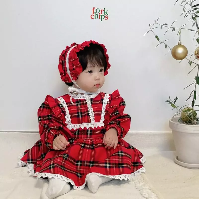 Fork Chips - Korean Baby Fashion - #onlinebabyshop - Check Frill Hairband - 9