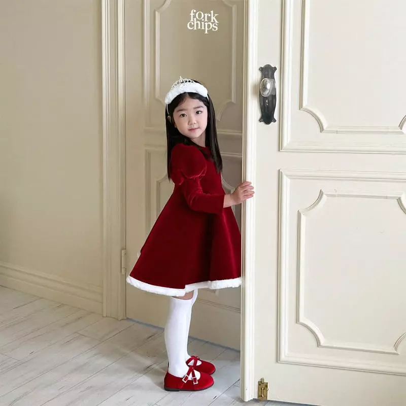 Fork Chips - Korean Children Fashion - #Kfashion4kids - Merry White One-piece - 7