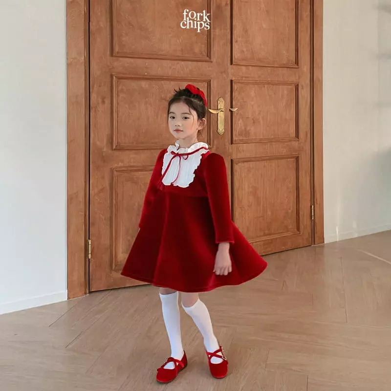 Fork Chips - Korean Children Fashion - #childofig - White Snow Ribbon Hairpin