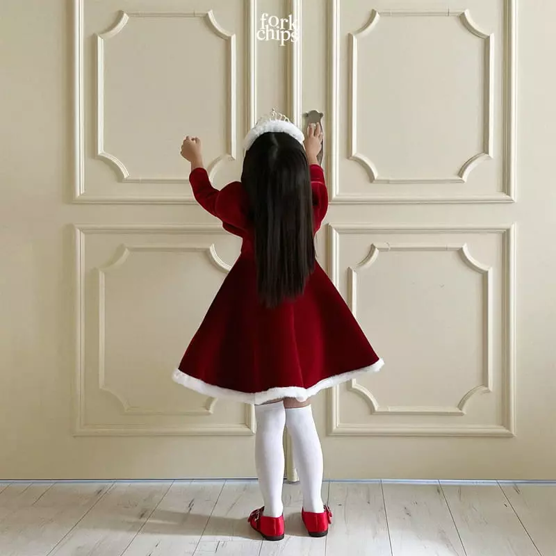 Fork Chips - Korean Children Fashion - #fashionkids - Merry White One-piece - 4