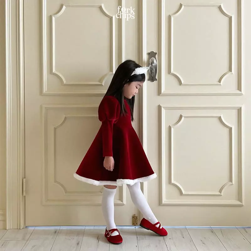 Fork Chips - Korean Children Fashion - #kidsstore - Merry White One-piece - 5