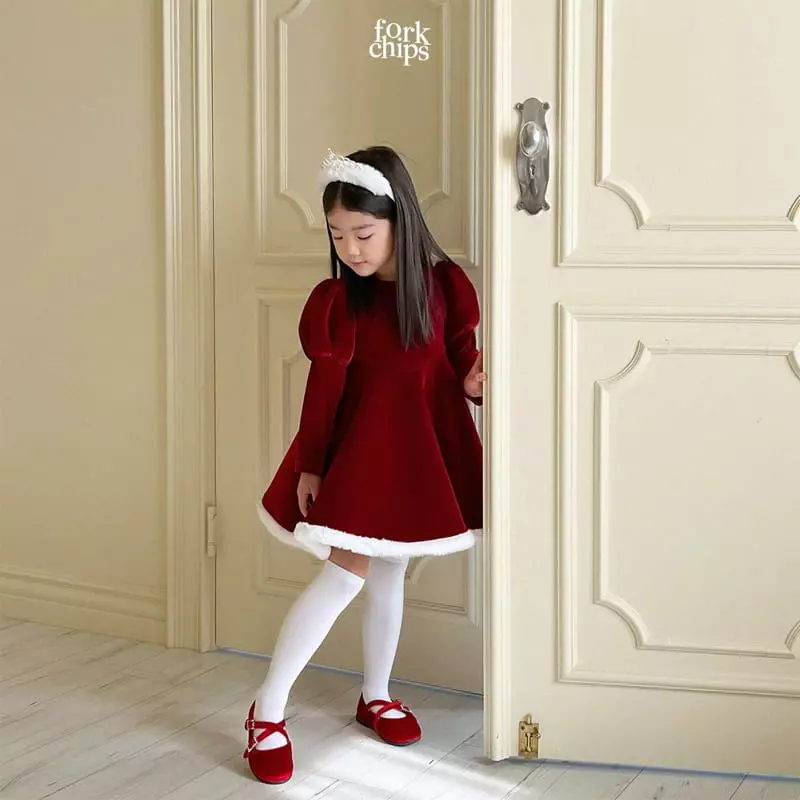 Fork Chips - Korean Children Fashion - #kidzfashiontrend - Merry White One-piece - 6