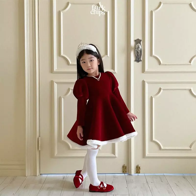 Fork Chips - Korean Children Fashion - #minifashionista - Merry White One-piece - 10