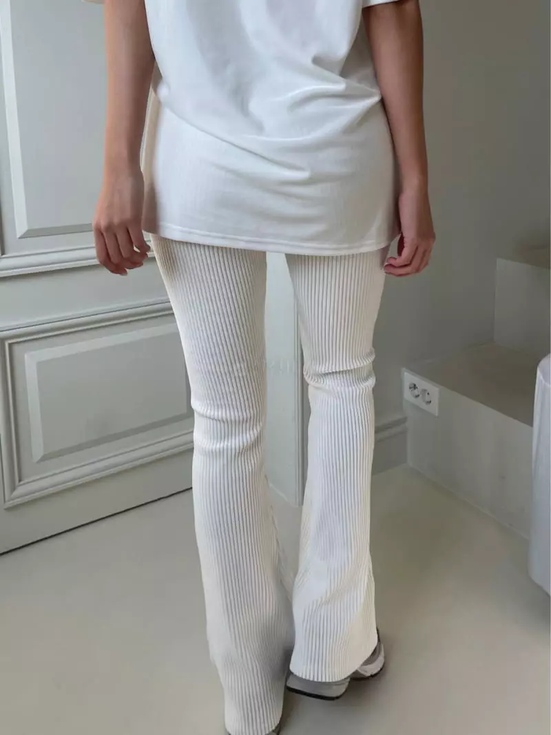 Four Eight - Korean Women Fashion - #momslook - Rib Pants - 11