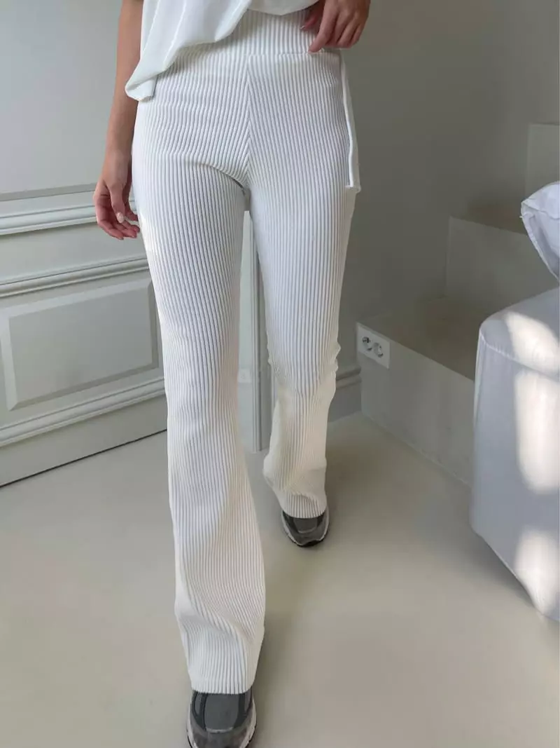 Four Eight - Korean Women Fashion - #momslook - Rib Pants - 3