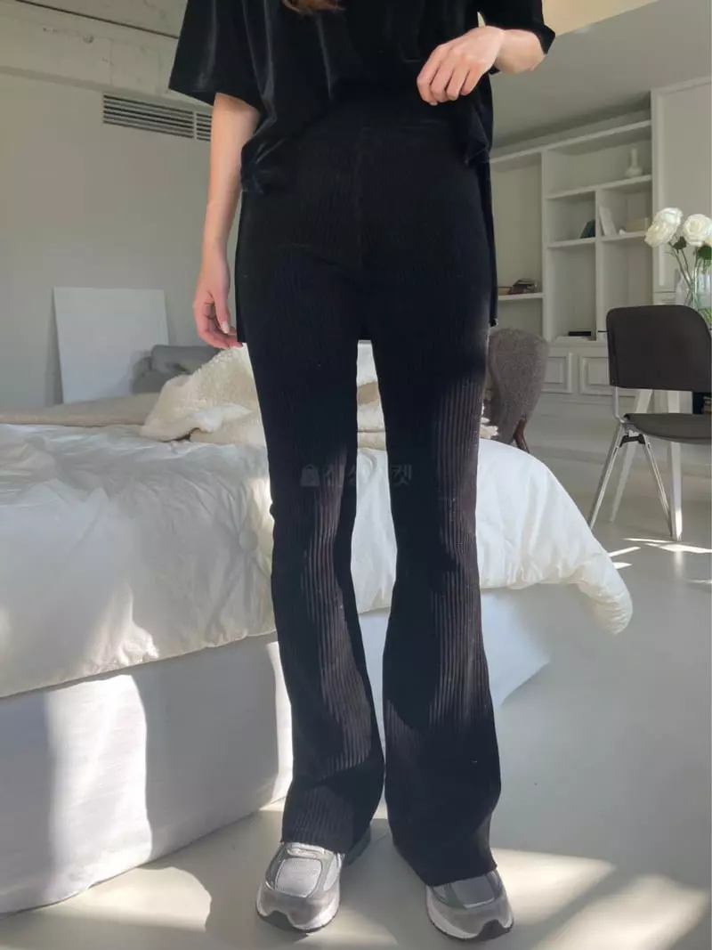 Four Eight - Korean Women Fashion - #womensfashion - Rib Pants - 10