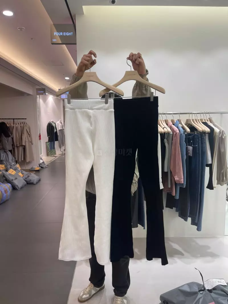 Four Eight - Korean Women Fashion - #womensfashion - Rib Pants - 2
