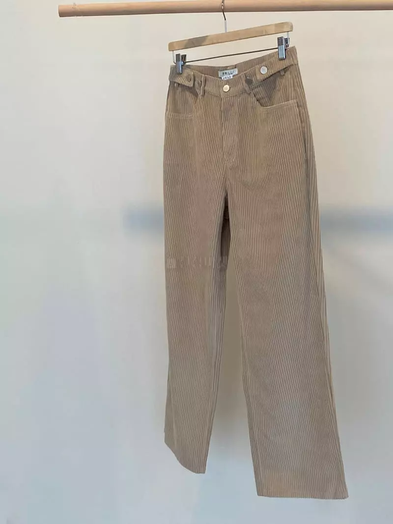 Frill - Korean Women Fashion - #momslook - Rib Two Button Pants - 3