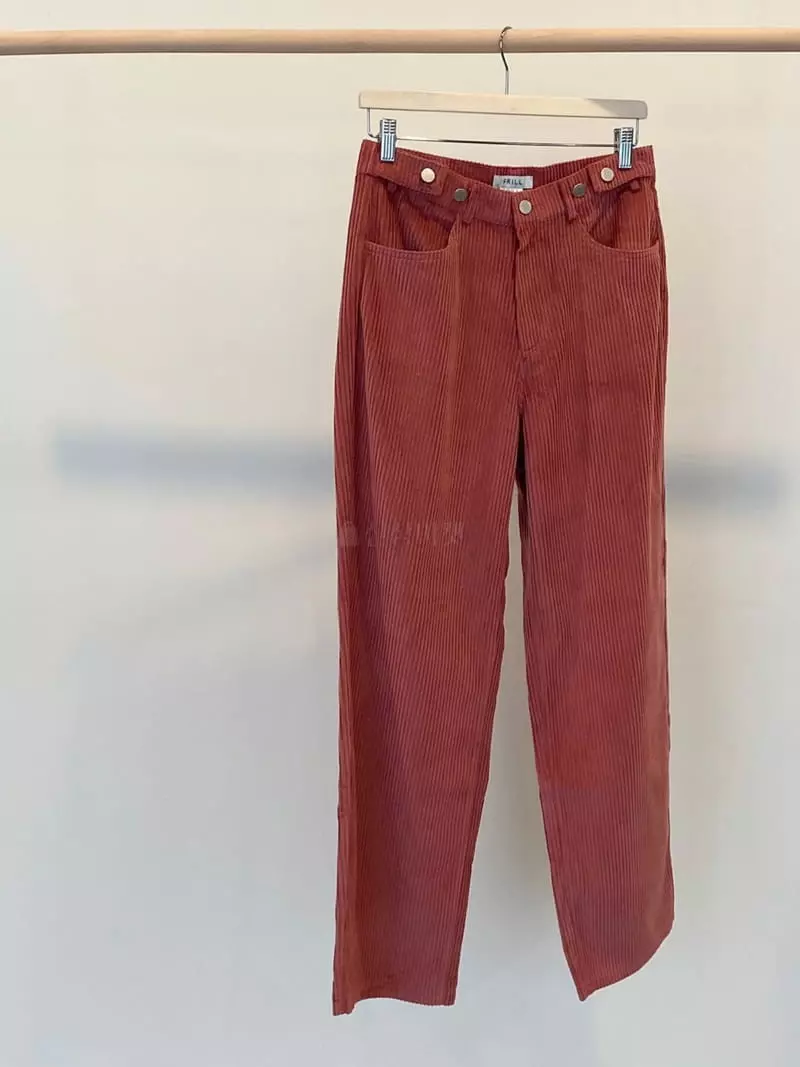 Frill - Korean Women Fashion - #momslook - Rib Two Button Pants - 4