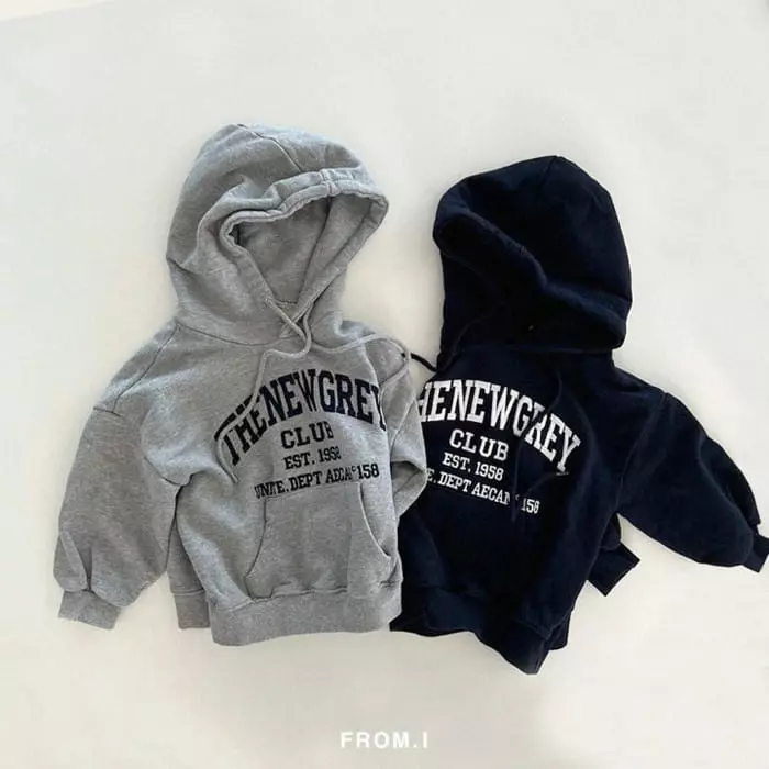 From I - Korean Children Fashion - #childrensboutique - New Gray Fleece Hoody