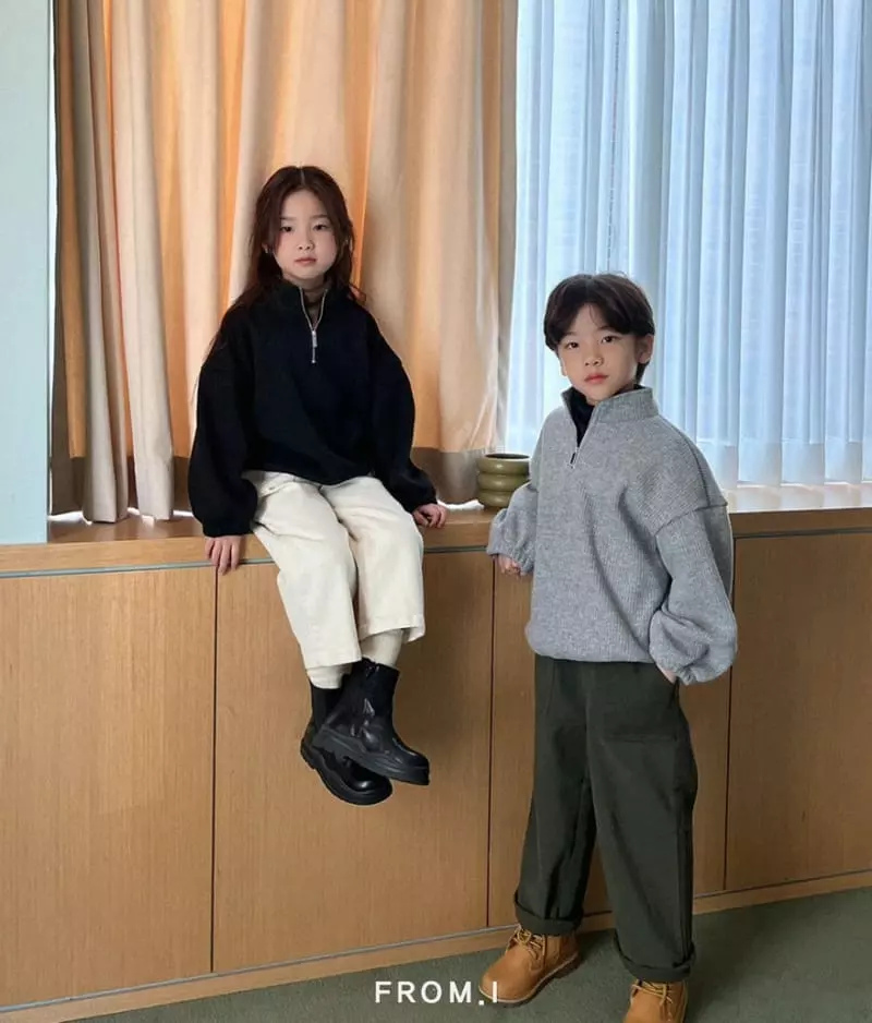 From I - Korean Children Fashion - #magicofchildhood - Half Zip-up Knit Tee - 6