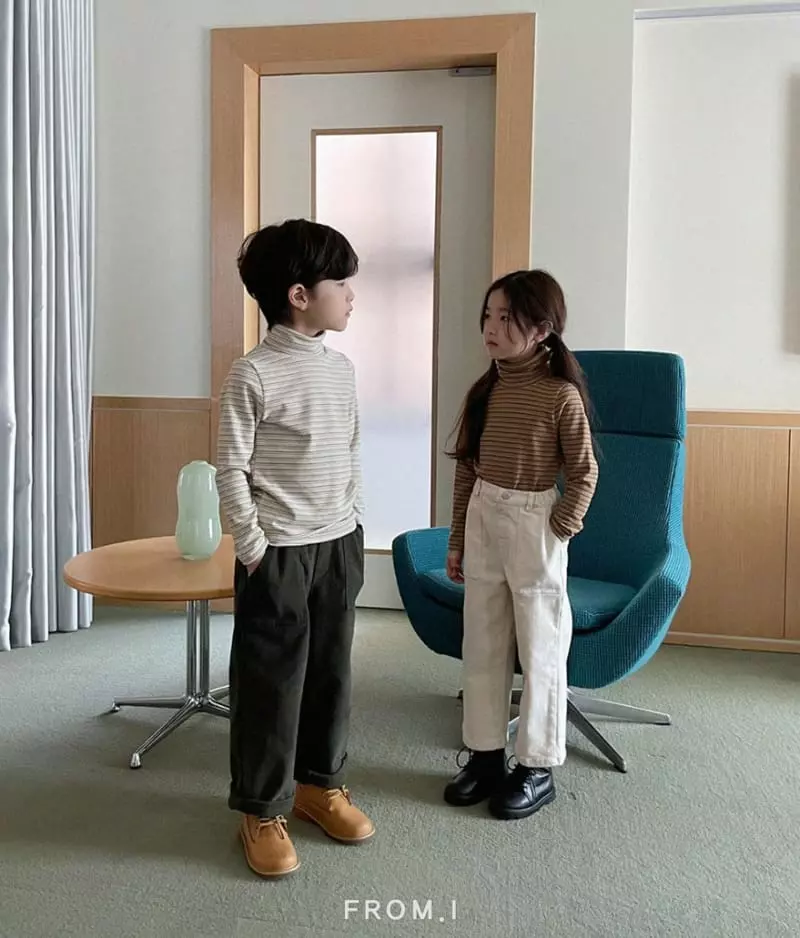 From I - Korean Children Fashion - #prettylittlegirls - Stripes Turtleneck  - 8
