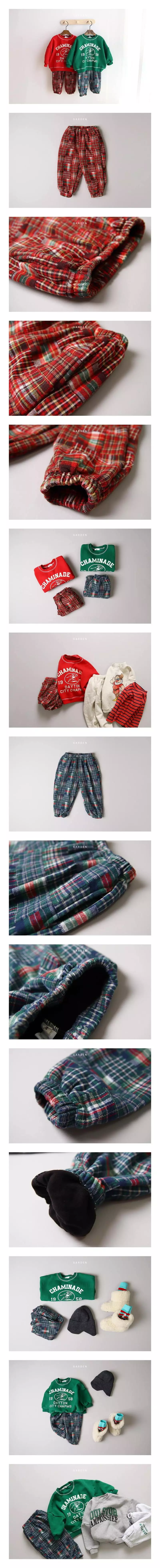 Garden - Korean Children Fashion - #minifashionista - Check Bonding Pants