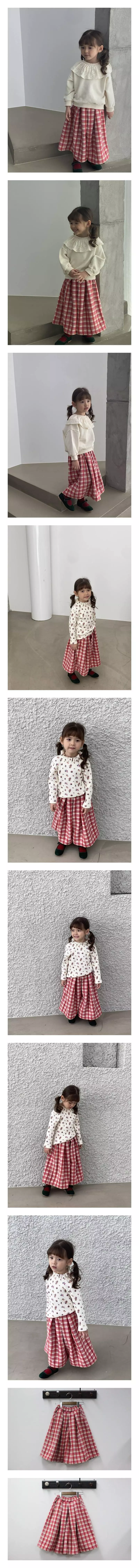 Green Tomato - Korean Children Fashion - #discoveringself - Check Skirt Pants