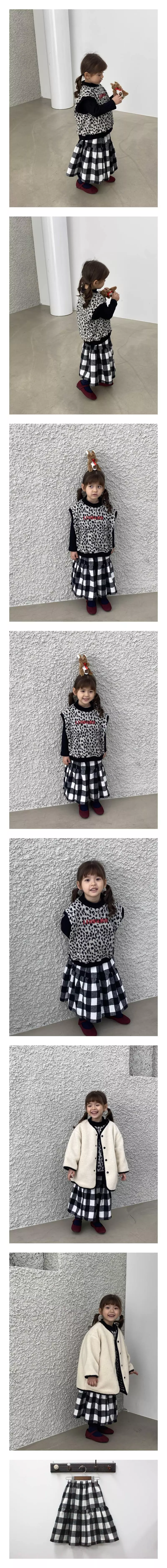 Green Tomato - Korean Children Fashion - #fashionkids - Check Skirt
