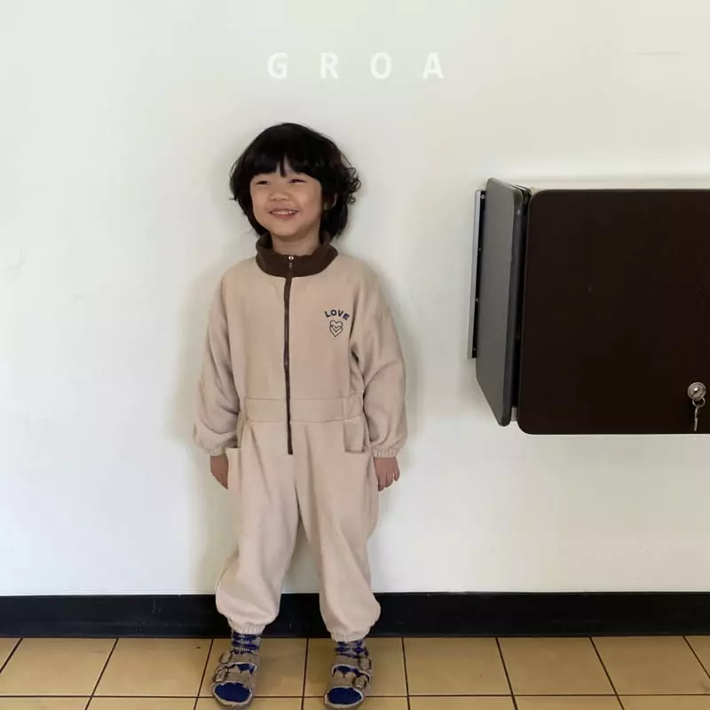 Groa - Korean Children Fashion - #discoveringself - Love Fleece Bodysuit - 6