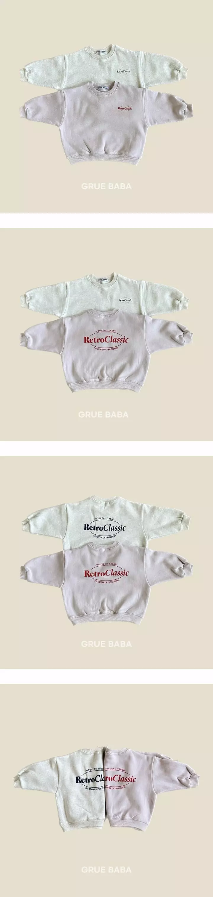 Grue Baba - Korean Children Fashion - #prettylittlegirls - Retro Sweatshirt