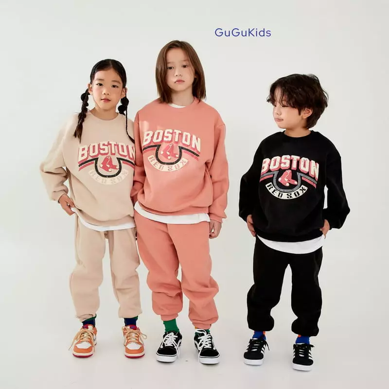 Gugu Kids - Korean Children Fashion - #Kfashion4kids - Boston Top Bottom Set - 12