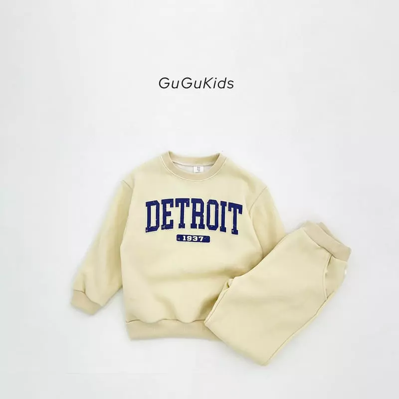 Gugu Kids - Korean Children Fashion - #childofig - Detroit Top Bottom Set - 2