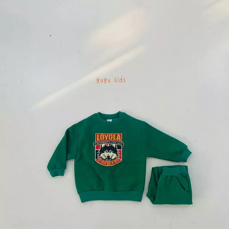 Gugu Kids - Korean Children Fashion - #childofig - Wolf Top Bottom Set