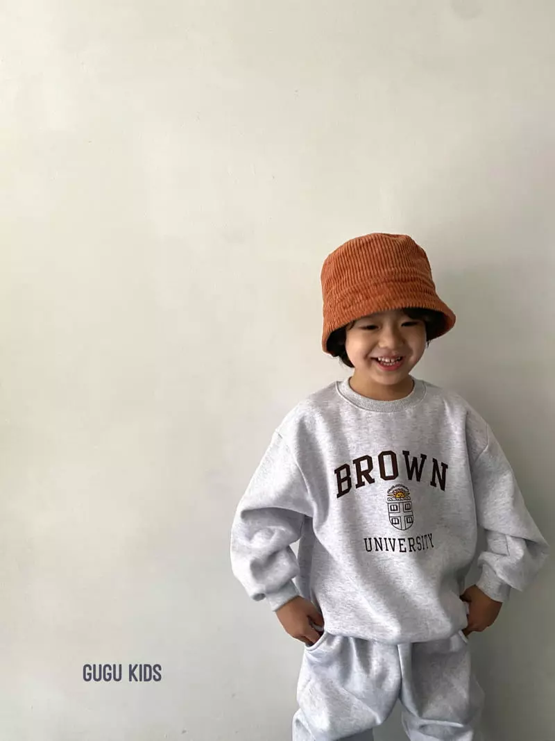 Gugu Kids - Korean Children Fashion - #childrensboutique - Brown Top Bottom Set - 6