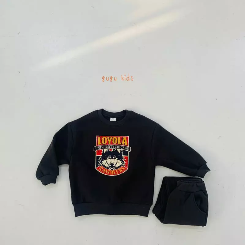Gugu Kids - Korean Children Fashion - #childrensboutique - Wolf Top Bottom Set - 2