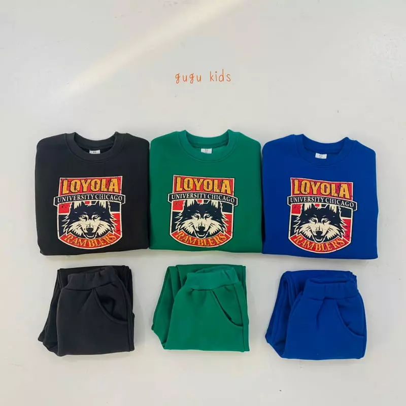 Gugu Kids - Korean Children Fashion - #designkidswear - Wolf Top Bottom Set - 4