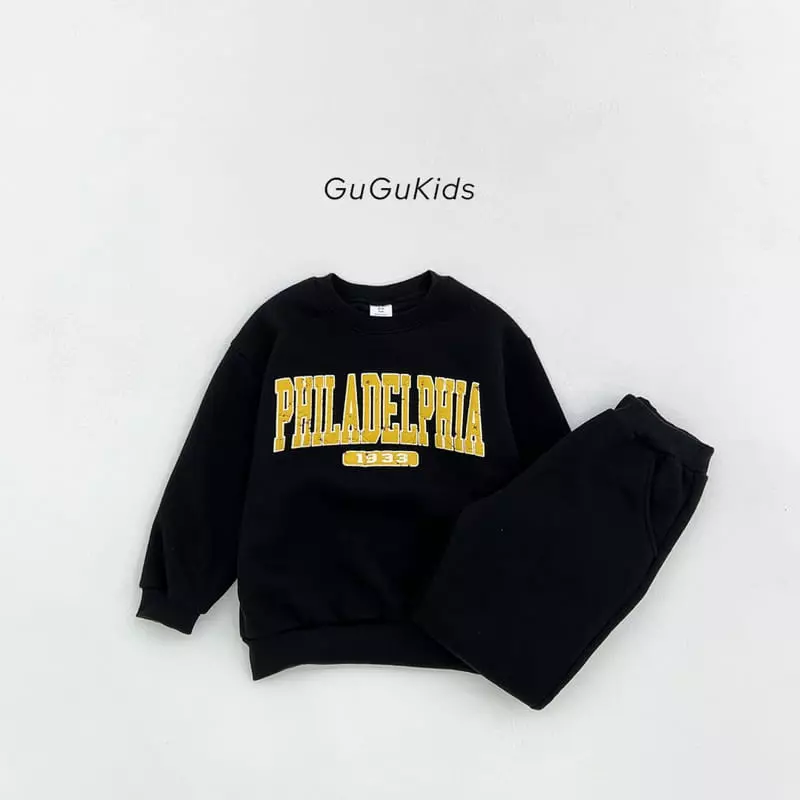 Gugu Kids - Korean Children Fashion - #kidsshorts - Philadelphia Top Bottom Set - 3
