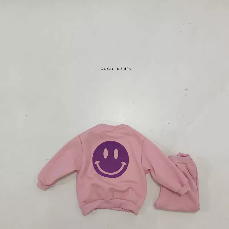 Gugu Kids - Korean Children Fashion - #kidsshorts - Smile Top Bottom Set - 11