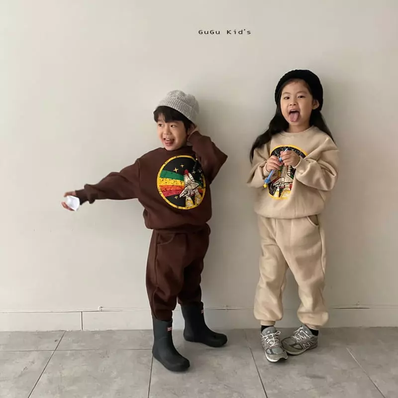 Gugu Kids - Korean Children Fashion - #fashionkids - Nasa Top Bottom Set - 4