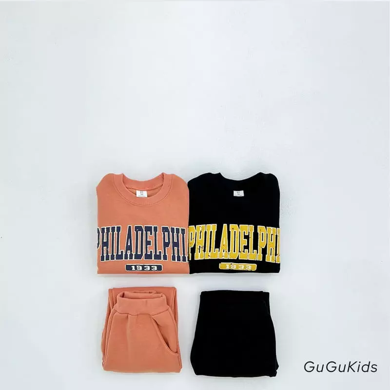 Gugu Kids - Korean Children Fashion - #kidsshorts - Philadelphia Top Bottom Set - 4