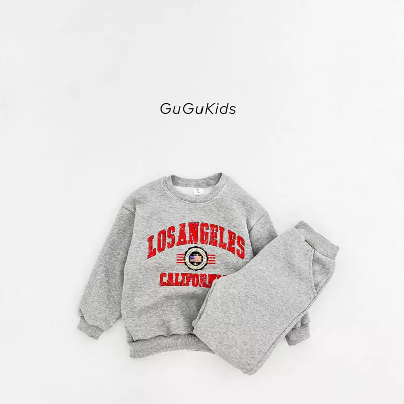 Gugu Kids - Korean Children Fashion - #kidsstore - Los Angeles Top Bottom Set - 3
