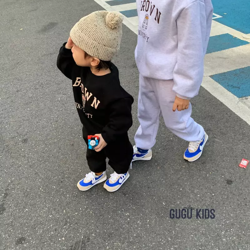 Gugu Kids - Korean Children Fashion - #kidzfashiontrend - Brown Top Bottom Set - 12