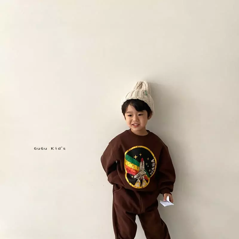 Gugu Kids - Korean Children Fashion - #kidzfashiontrend - Nasa Top Bottom Set - 6