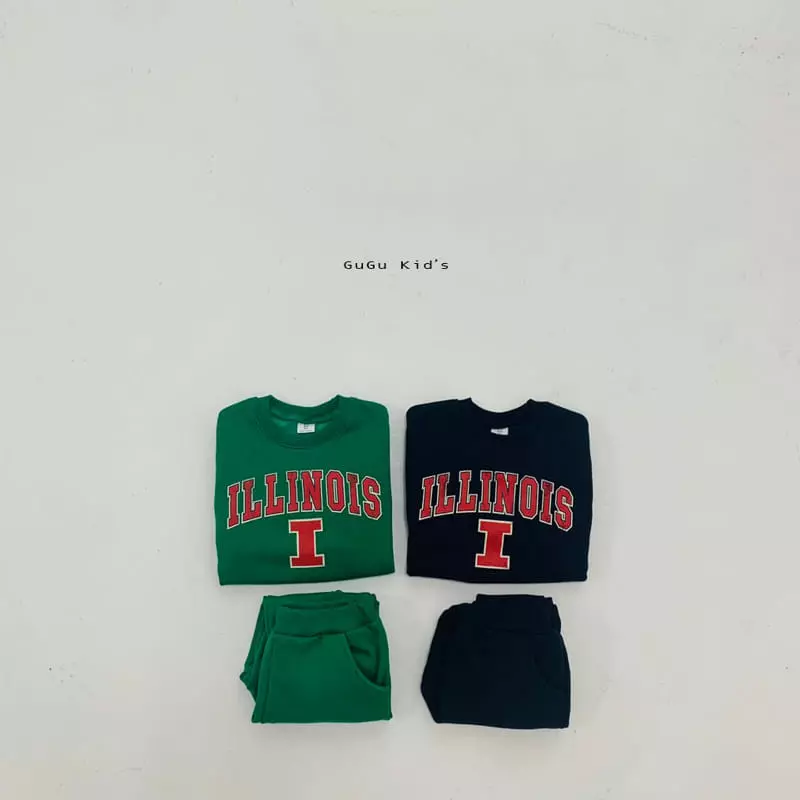 Gugu Kids - Korean Children Fashion - #littlefashionista - Illinoi Top Bottom Set - 3