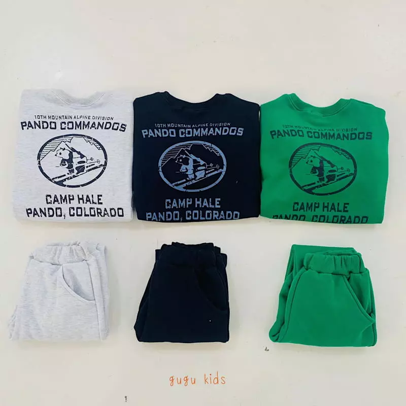 Gugu Kids - Korean Children Fashion - #magicofchildhood - Skii Panda Top Bottom Set
