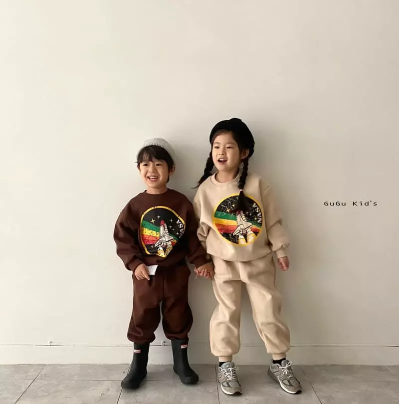 Gugu Kids - Korean Children Fashion - #minifashionista - Nasa Top Bottom Set - 10