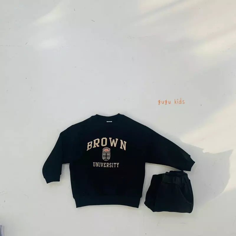 Gugu Kids - Korean Children Fashion - #prettylittlegirls - Brown Top Bottom Set