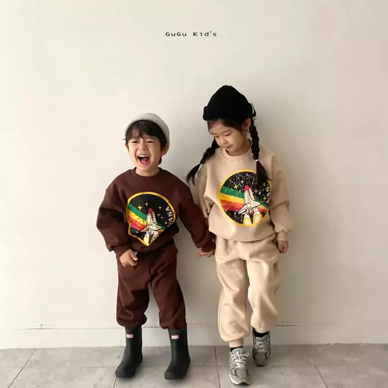 Gugu Kids - Korean Children Fashion - #prettylittlegirls - Nasa Top Bottom Set - 11