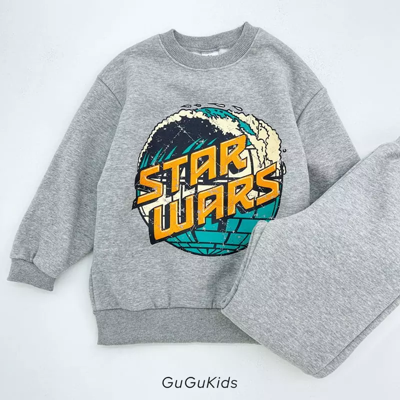 Gugu Kids - Korean Children Fashion - #todddlerfashion - Star Wars Top Bottom Set - 5