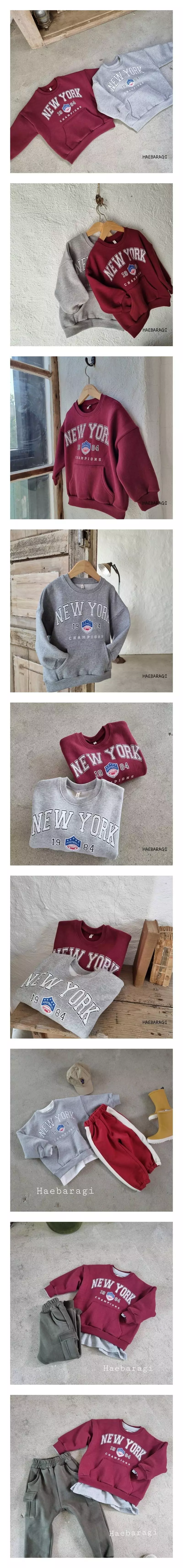 Haebaragi - Korean Children Fashion - #minifashionista - Newyork Sweatshirt
